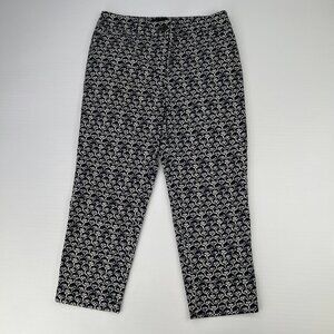 Talbots Pant Women 4P Petite Perfect Crop Navy Blue Pocket Zip 28x22.5 Work Core